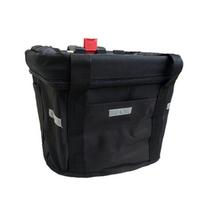 Cycling Handlebar Luggage Bag Aluminum Alloys Frame Detachable Bicycles Basket Handlebar Bag Pet Carriers Bag Enduring black