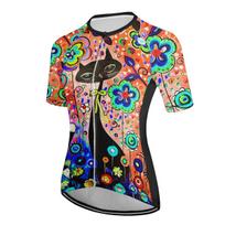 Women's Cycling Clothing Cute Color Cat Short Sleeve Mountain Bike MTB Road Bike Clothing XL