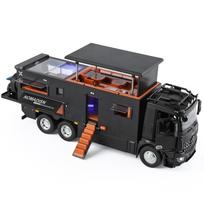 1:18 Normadis Off-Road RV Alloy Car Model, Sound & Light Pull Back Vehicle, Lifting Terrace Simulation Toy Gift for Kids gray
