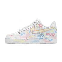 Nike Air Force 1 Color Rhythm Abrasion Resistant Low top Skateboard Shoes Unisex White CW2288-111(Team796-) 43