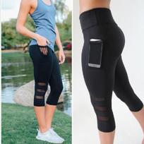 Versatile Femme Yoga Gym Poche Secret Leggings Ideal For All Athletic Activities Black,S gray