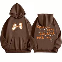Autumn and winter plush warm cartoon hooded sweatshirt XL