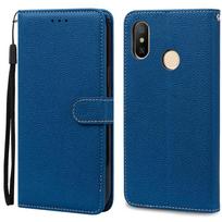 „Xiaomi Mi A2 Lite“ dėklas, skirtas „Mi A2 Lite“ dėklui, skirtas „Fundas“ odiniam atverčiamam dėklui, skirtam „Xiaomi Mi A2“ piniginės dėklui, „Mia2 Mi6X Mi 6X“ dangteliui. Mi A2 Lite tamsiai mėlyna spalva