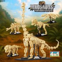 Dinozaurų skeletų fosilijos statybiniai kaladėlės Jurassic Park pasaulis Tyrannosaurus Rex modelis kaladėlės žaislai vaikams berniukų dovanos beige