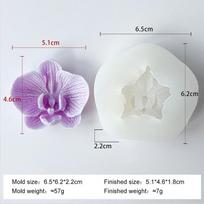 Floral Aroma Candle Silicone Mold Phalaenopsis Orchid Flower Plaster Resin Mold Handmade Candy Chocolate Making Mould white