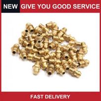 Universal M6 x 1 Thread Brass Straight Grease Zerk Nipple Fitting Pack of 30