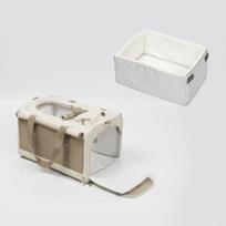 Nešiojama didelė kvėpuojanti katės transportavimo dėžė dviem katėms - Rankinė augintinio krepšys ir narvas Carrier + 5 Pee Pads