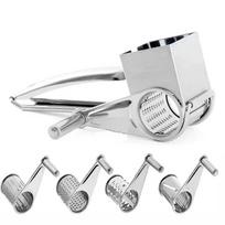 Handheld Stainless Steel Rotary Cheese Grater Kitchen Tool Garlic Carrot Cutter Slicer Shredder Grinder white