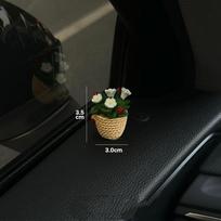 Tulip Succulent Car Dashboard Ornament Cute Car Interior Decoration Healing Mini Plant for Screen Display Car Accessories žemuogės