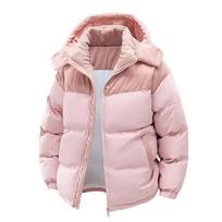 Men's Winter Thick Warm and Cold Resistant Jacket, Youth Design, Loose and Detachable Hat Jacket S white