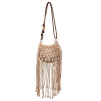 2025 Summer Hollow Out Shoulder Bags Weaving Beach Straw Bags Large Capacity Tassel Shoulder Crossbody Bags Vacation Handbags 16-18-13 cm