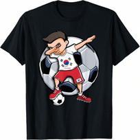 Dabbing Soccer Boy South Korea Football Fans Jersey Flag T-Shirt 5XL