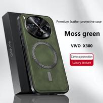 Dėl „Vivo X300“ ir „X300 Pro“ dėklo Magnetinis Elegantiškas Odinis Atsparus Dilimui Objektyvas Pilnai Dengiantis Neslystantis Kraštas Dangtelio Korpusas gray