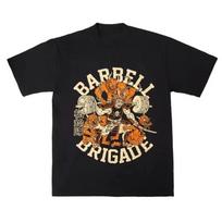 2026 Barbell Brigade Mens Oversized TShirt Cotton Crew Neck ShortSleeve Fitness Summer Sports Joggers  Running Training Tee 4XL brown