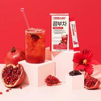 GREEN MONSTER D-toc Kombucha #Pomegranate Hibiscus 10 Sticks red
