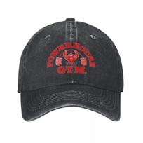 American Powerhouse Gym Washed Baseball Cap White Casual Hip Hop Dad Hats Summer Unisex Men Tennis Skate Design Baseball Caps One Size gray