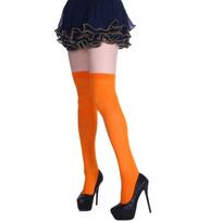 Extra Long Socks Thigh High Tube Cotton Socks Extra Long Boot Stockings for Women Solid Color Over Knee Stockings orange
