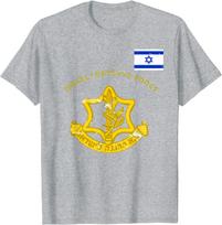 IDF Israeli Defense Force Vintage Flag TShirt Short Sleeve Casual Cotton ONeck Summer Tees Unisex Clothing S gray