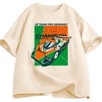 Japanese 787B Anniversary T Shirt Man Retro Cotton Short Sleeve Printed T-shirt Casual Round Ne XS beige
