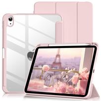 For iPad (A16) 11th 11'' /10th 10.9'' Generation Case with Pencil Holder, Hybrid iPad 11 10 Case with Clear Back iPad 10th 11th (A16) white