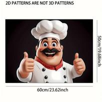1Pcs Rubber Drying Mat With Cartoon Chef Stove Top For Coffee Shop Restaurant Kitchen Carpet Tableware Durable Diatom Mud Table 30*40cm brown