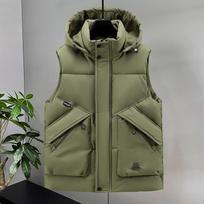 Men Plus Size Thickened Sleeveless Casual Winter Vest Outerwear 4XL gray