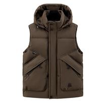 Men Plus Size Thickened Sleeveless Casual Winter Vest Outerwear XL black