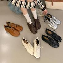 Women Square Toe Lace Up Flats Spring Casual Loafers Oxford Shoes Female Flat Heel Sandals Comfortable Walking Shoes 40 gray