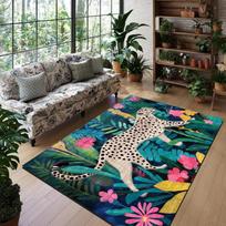 Džiunglių leopardų rašto gyvūnų kilimas Bohemiškas svetainės sofos kilimėlis Skalbiamas neslystantis miegamojo kilimėlis Namų dekoracija 80x160cm 31x63inch