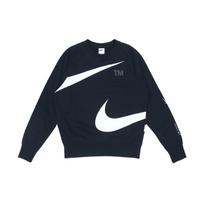 Nike Swoosh Ft Crew Large Logo Knit Crew Neck Pullover Black (Unisex) Sweatshirts DD6097 010 M black