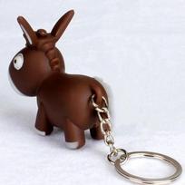 LED Light Donkey Sounding Key Ring Cute Car Pendant Fidget Toy Sound-producing Toy  Gift Idea ruda