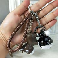 LED Light Donkey Sounding Key Ring Cute Car Pendant Fidget Toy Sound-producing Toy  Gift Idea brown