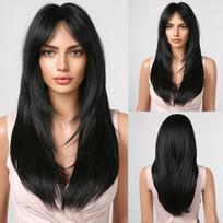 HENRY MARGU White Long Straight Synthetic Wigs for Women Colorful Cosplay Party Fake Hair with Bangs White Wig HighTemperature beige