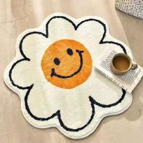 Sun Flower Floor Mat Absorbent Non-slip Mat Living Room Children's Room Bathroom 60*60cm orange