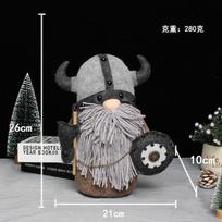 Standing Faceless Old Man Plush Doll Ornament Knight Gnome Viking Gladiator Doll F1-17 Grey gray