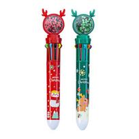 1/2/4 vnt. Kalėdiniai blizgučių tušinukai Santa Claus Elnias Kalėdų eglutė Šventinis dekompresinis dizainas Rašymo priemonė 2pcs