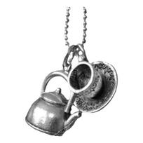 Distinctive Teapot Shape Necklace Retro Beaded Chain Designs Jewelry for Daily Comfort 1 gray