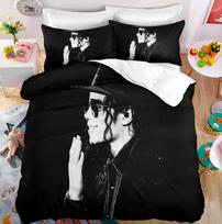Michael Jackson Patalynės Komplektas Vieno Dydžio Dvivietis Pilnas Karališko Dydžio Muzikos Genijus Patalynė Suaugusiems Paaugliams Miegamasis 200x200cm Antklodės Užvalkalų Komplektas EU Single(135*200cm)3pcs