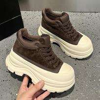 High top women's shoes 2026 new model with sponge heel thick sole versatile and plush warm casual shoes for women 40 ruda