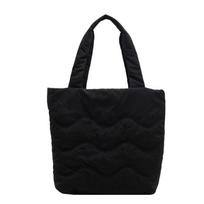 New large-capacity women's shoulder bag, personalized simple wavy embroidery thread handbag, trendy fashion casual tote bag one size fits all juoda