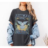 Fleetwood Mac Grafinis Marškinėlis Muzikinis Marškinėlis Roko Grupės Marškinėlis Retro Muzikinis Marškinėlis Roko Muzikos Mėgėjo Marškinėlis Vintage Grupės Marškinėliai Marškinėlis L gray