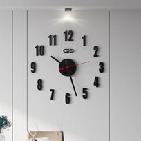Creative 3D Paste Your Own Digital Clock Hole-free Living Room Home Wall Clock Watch Gift Home Decoration (as the picture,Diameter 30cm) gray