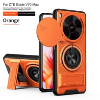 For ZTE Blade V70 Max Case nubiaV70 Max Cover Phone Case Magsafe Magnetic Fold Holder Military Armor Camera Protection Cover ZTE Blade V70 Max orange