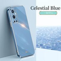 Plating Fashion Phone Cases for OnePlus 9 Pro RT 9R T 9RT 9Pro 5G Soft Shell Original Silicone Lens Protection Back Cover Fundas OnePlus 9R dangaus mėlyna spalva