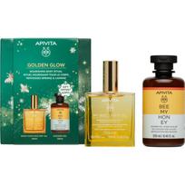 Apivita Golden Glow kalėdinių dovanų rinkinys švelniai ir glotniai odai