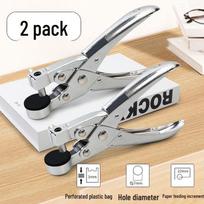 Manual Ring Binder Punching Machine 9731 - Compact Single-Hole Puncher for Booklet Binding gray