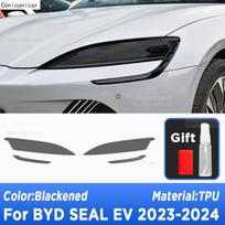 For BYD SEAL EV  2024 Car Exterior Headlight Anti-scratch Front Lamp Tint TPU Protective Film Cover Repair Accessories Smoked black gray