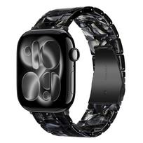Luxury Resin Strap for Apple Watch Ultra 3 2 49mm 11 10 42mm 46mm Link Bracelet Iwatch Series 9 7 8 6 5 SE3 45mm 41mm 40mm 44mm Ultra 3 2 1 49mm gray