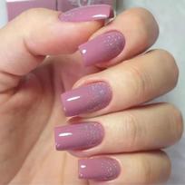 Emqueen Purple Pink Glitter Press-On Nails - 24-Piece Reusable Stick-On Fake Nail Set for Women & Girls | Easy Glue-On Application | Long-Lasting S brown