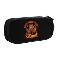 TUNG TUNG TUNG SAHUR FUNK Italian Brainrot Pencil Case for Girls Boys Large Storage Funny Meme Pen Box Bag Stationery 21x10.5x5cm black